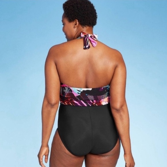 NWOT Aqua Green One Piece Halter Top Swimsuit Size XL - Picture 12 of 12